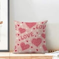 thumbnail image 3 of Valentine''s Day Pillow Covers 18x18 Set of 2, Polka Dot Pink Love Hearts Throw Pillows Linen Anniversary Wedding Cushion Case Valentine''s Day Decorations for Home Sofa Couch Outdoor, 3 of 6