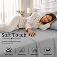 thumbnail image 4 of Beartech Polyester Bed Sheets Set 4 Piece Queen/Full Size Sheet Set, Soft & Lightweight And Breathable Bedding Set, Fitted Sheet, Flat Sheet & 2 Pillowcases-Light Gray, 4 of 11