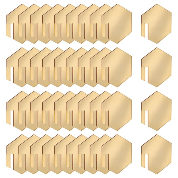 40 Pcs Acrylic Drink Tags Shape Drink Tags Gold Mirror Acrylic Drink Tags Wine Glass Name Tags Blank DIY Acrylic Drinking Tags for Christmas
