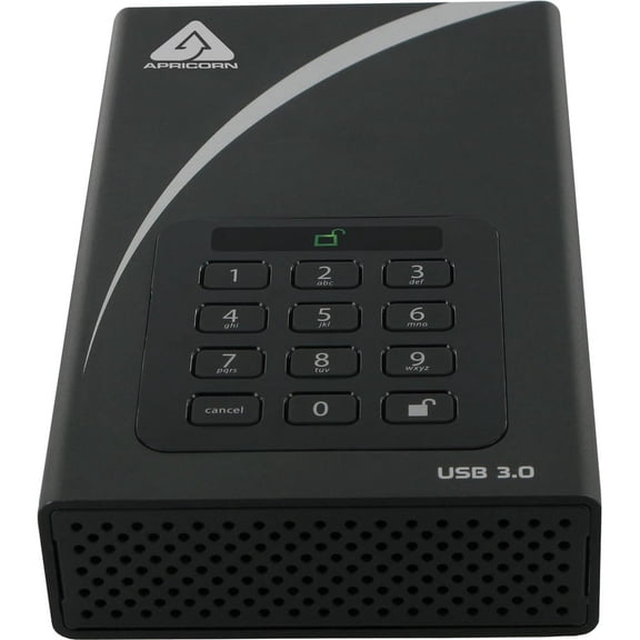 Apricorn Aegis Padlock DT ADT-3PL256-4000 4 TB External Hard Drive - USB 3.0 - 7200rpm - 8 MB Buffer - Desktop