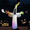 thumbnail image 3 of Fantasmas inflables iluminados para Halloween - Decoración espeluznante de PVC blanco (230x150cm) con luces de colores y control remoto, 3 of 6