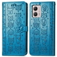 thumbnail image 1 of Funda Cartera FOXDOCK para MOTO G53 5G , Flip PU con Relieve de Gatos y Perros, Tarjetero y Soporte, 1 of 6