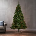 thumbnail image 3 of 7 Feet Pre-lit Artificial Christmas Tree with 500 UL Listed Colorful Lights, Includes Hinged And Stand, Faux Xmas Tree for Holiday Party Decor (48"Wx48"Dx84"H), 3 of 9
