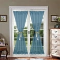 Goory Sheer French Door Patio Curtains Single Panel Vintage Semi Voile