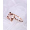 thumbnail image 5 of HeartsAndYou 3ct Princess Natural Peach Morganite Moissanite Accents Ring 14k SOLID Rose Gold, 5 of 9
