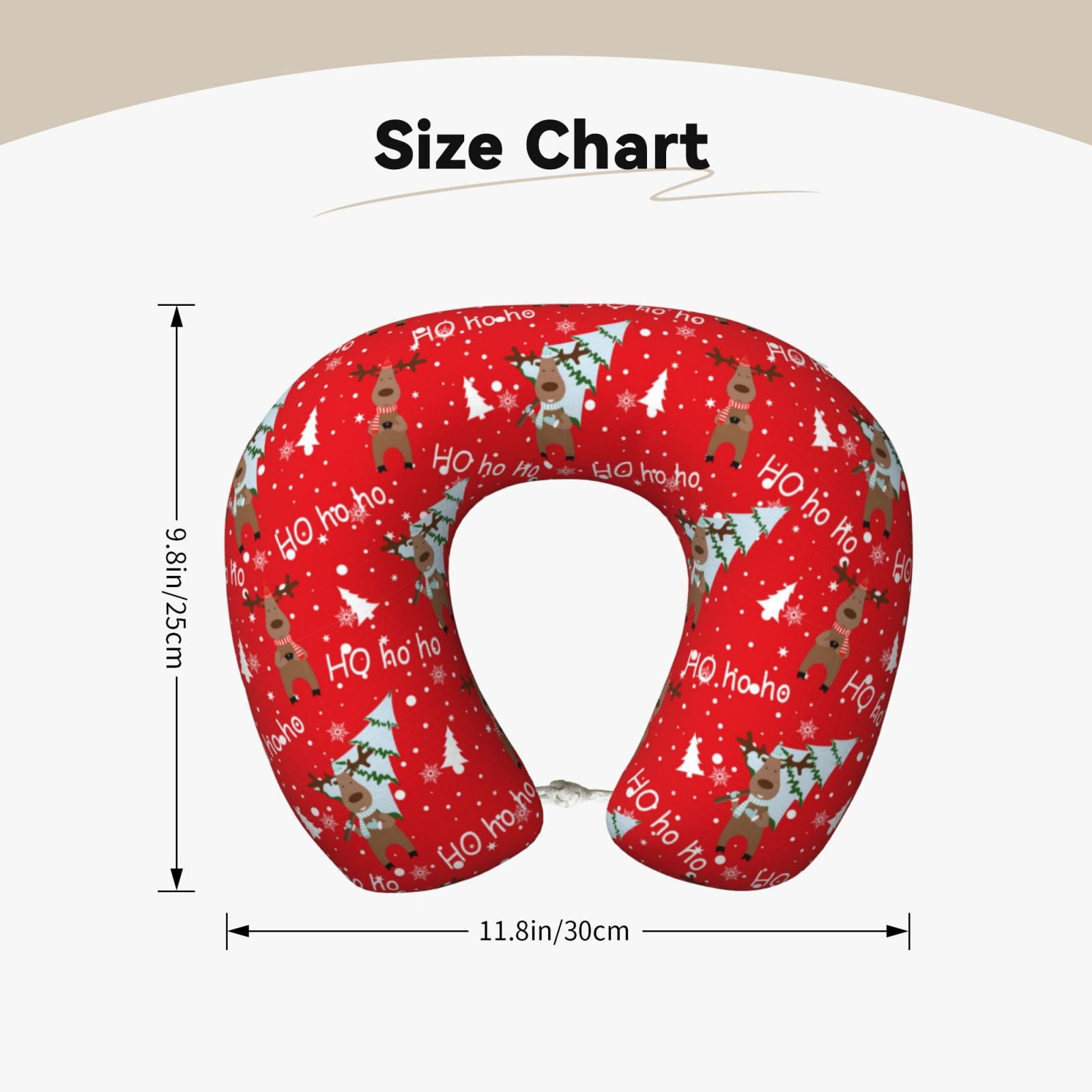 Xecao Christmas Deer 1 Print Memory Foam Cervical Neck Pillow Versatile U-Shaped Pillows for Home,Office,Camping,Travelling,Soft Washable Cover