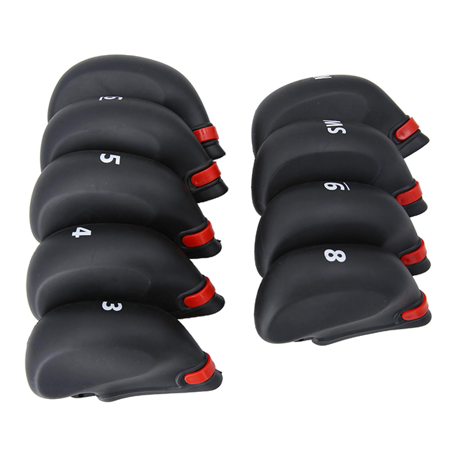 Axioma 9 Pieces Deluxe Golf Driver Headcover Accessories Set Leather Protector Waterproof
