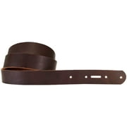 Stonestreet Leather 1-1/4" Matte Brown Belt Strap, Buffalo Leather Belt Replacement 50-60 Length, 8-10 oz Thick West Tan Buffalo Leather Belt Blank, Pre-Punched Holes and Turn Back
