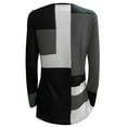 thumbnail image 4 of Meichang Chemises à Manches Longues pour Femmes Hauts Décontractés à Blocs de Couleur Pull Col Rond Confortable Chemisiers Graphiques Géométriques Élégants, 4 of 5