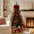 thumbnail image 4 of YOHAVEN 59in Velvet Large Bow Christmas Decoration Arrangement Holiday Door Wall Table Decor Indoor Outdoor Christmas Parties Weddings Events Christmas Tree Decorations Centerpiece, 4 of 9
