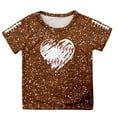 thumbnail image 4 of Fshinging Toddler Girls T Shirts Sequin Football Graphic Summer Tees Tops Glitter Print Short Sleeve Crew Neck Kids Clothes Size 3-4 Years, 4 of 4