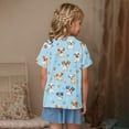 thumbnail image 4 of CINVREST Cotton Cute Tops for Girls 3-14 Years Kids Casual Summer Tshirts Short Sleeve Floral Graphic Tees (3 Years, Sky Blue), 4 of 7