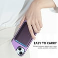 thumbnail image 4 of Allytech 2 in 1 Detachable Wallet Case for iPhone 15, [Thin & Light] [Compatible with MagSafe] Luxury PU Leather Card Holder Soft Bumper Shockproof Anti-Scratch Magnetic Case, Purple, 4 of 11