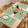 thumbnail image 5 of Green Leaves Placemats Set&nbsp;of 1 Hand-Painted Modern Spring Leaf Plant Teal Green Botanical Green Heat Insulation Washable Place Mats, Non-Slip Table Mats for Dining Table Kitchen,13x19 Inch, 5 of 9