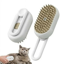 Steamy Brush Pro, 3-in-1 Steamy Brush for Cats and Dogs, Cat Steam Brush for for Removing Tangled and Loosse Hair (White Brown)