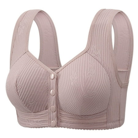 Ousvtion Daisy Bras for Older Women Full Coverage Front Closure Bralettes Push Up Bra No Underwire Brassiere Hide Back Fat Bralette Clearance Deals  Purple 48
