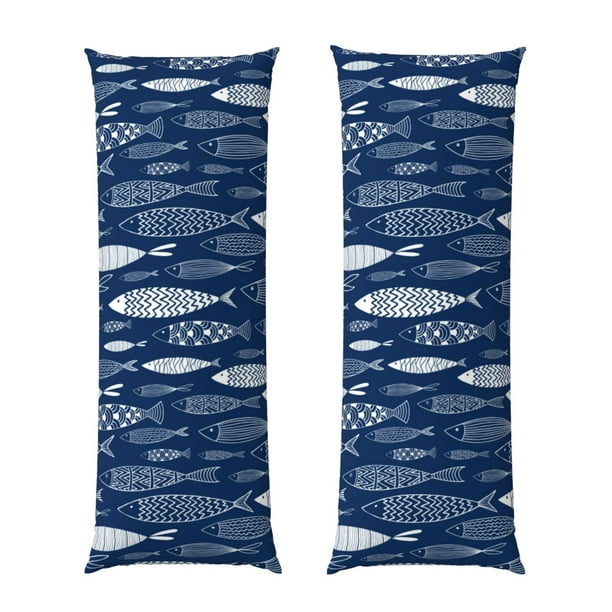 Fotbe Ornamental Fish Funda para Almohada Corporal con Diseño, Funda de Microfibra Ultrasuave de 20x54 Pulgadas, Ropa de Cama Elegante