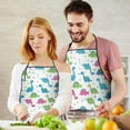 thumbnail image 5 of White Cartoon Dinosaurs Apron-Garden Aprons for Women with Pockets-Cotton Linen Waterproof Kitchen Cooking Gardening Aprons Adjustable for Kitchen,Cooking,BBQ and Salon 33x27 Inch, 5 of 7