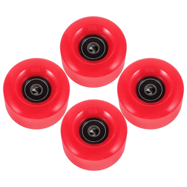 HEALEEP 4 Pcs Support de Planche à Roulettes Robuste en PU pour Patins à Roulettes Roues Accessoires de Patinage Rond Rouge