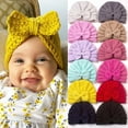 thumbnail image 2 of Baby Turban Big Hair Bow Baby Hat Baby Girl Soft Beanie Cap Newborn Infant Toddler Kid Headwrap, 2 of 5