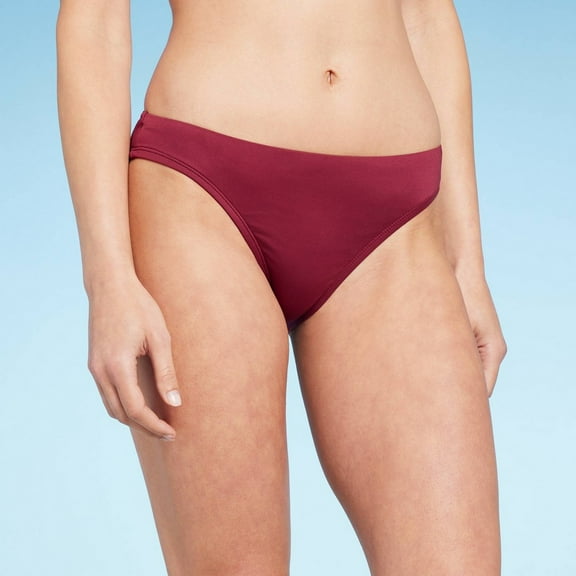 Women's Medium Coverage Hipster Bikini Bottom Shade & Shore Burgundy Size XS