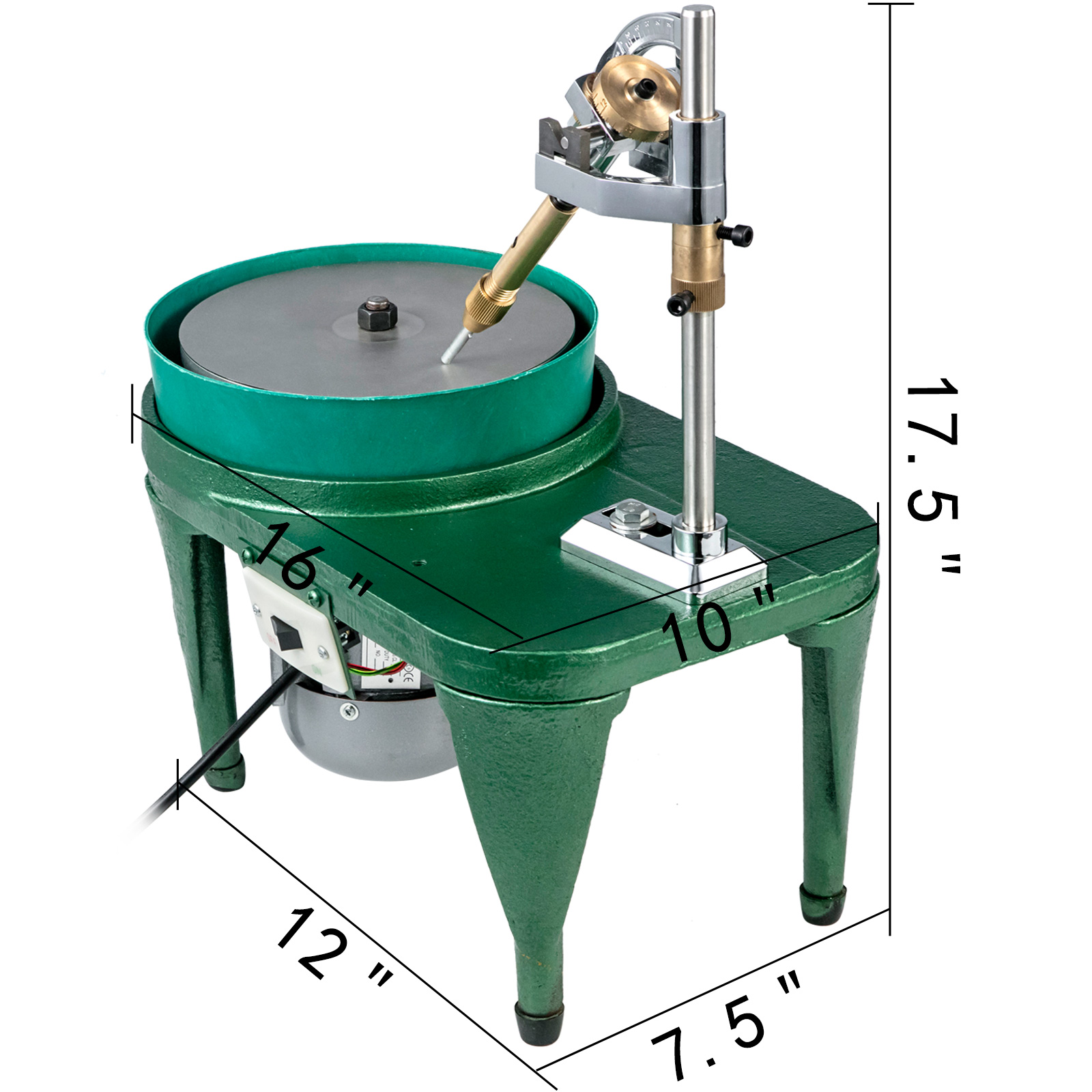 VEVOR Gem Faceting Machine 180W Jade Grinding Polishing Machine 2800RPM  Rock Polisher Jewel Angle Polisher 110V with Faceted Manipulator and Bag  of Triangle Abrasive for Jewelry Polisher