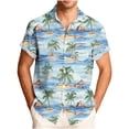 thumbnail image 2 of Gamivast Mens Short Sleeve Button Down Shirts Floral Print Tropical Shirts Casual Summer Beach Tee Soft Breathable Aloha Holiday Party Fashion Tops, 2 of 6