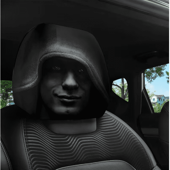  Ghost Face Headrest Covers, Funny Cartoon Halloween Auto Head Rest Protector, Spooky Ghost Face Mask Design Fit for Car Truck(M)