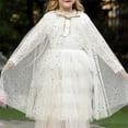 thumbnail image 2 of RUINIXCW Toddler Girls Fairy Princess Costume Kids Princess Cape Tulle Capes Costume Tie-up Sparkling Sequins Cloak Halloween Stage Dress Up Clothes, 2 of 5