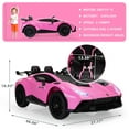 thumbnail image 2 of 24V Lamborghini Huracan Ride On Car, Battery Powered Electric Car with Parent Remote Control, USB Port, Bluetooth, Drifting, LED Lights, Music and 2 Speeds for Kids Ages 3-8, Pink, 2 of 9