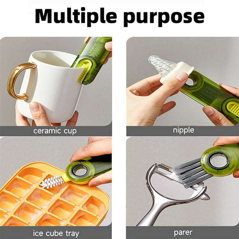 3 in 1 Multi-Functional Crevice Brush Cleaner, Bottle Cup Lid Detail Brush,  Water Bottle Cleaning Brush for Coffee Mug, Glassware, Kettles, Straw Cleaning  Brush 