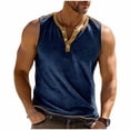 thumbnail image 2 of VgaVtl Men's Tanks Henley Summer Muscle Mens Shirts Plain Sleeveless Sports Regular Casual Fitness Blue Tops, 2 of 6