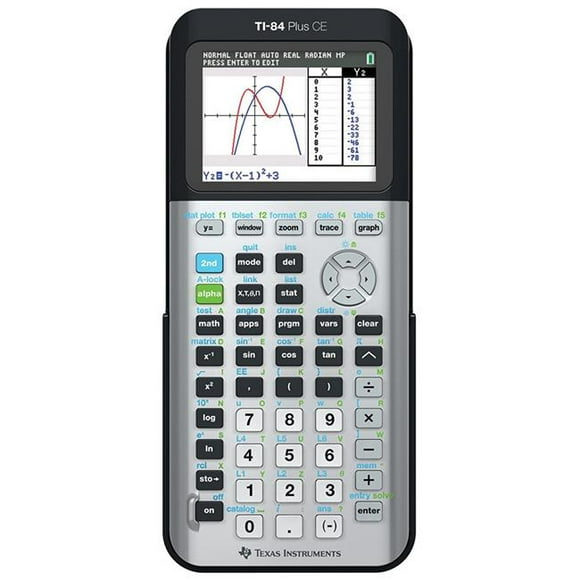 Texas Instruments 84PLCE-TBL-1L1-AC 84 Plus CE Graphing Calculator - Gray