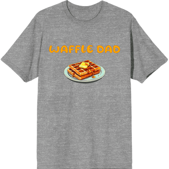 Waffle Dad Dad Jokes for Father's Day Men's Heather Gray Crew Neck Short Sleeve Tee-Medium