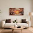 thumbnail image 6 of TOARTi Birch Tree Framed Canvas Wall Art Forest Lake Sunset Landscape Painting Natural Autumn Scenery Decor for Living Room Bedroom Office 20x40 Inch, 6 of 10