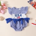 thumbnail image 2 of TOWED22 Newborn Baby Girl Clothes Infant Romper Ruffle Sleeve Jumpsuit Summer Outfits for Girls Blue,3-6 M, 2 of 6