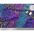 thumbnail image 3 of Soimoi Poly Georgette Fabric Stripe & Mandala Kaleidoscope Decor Fabric Printed Yard 52 Inch Wide, 3 of 3