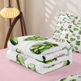 thumbnail image 5 of Erosebridal Watercolor Bowknot Pickle Zipper Twin Comforter Sets with Fitted Sheet and 2 Pillowcases for Girls, White Pink Cute Vegetable Zipper Bedding Set, Pink Reversible, 4pcs, 5 of 7