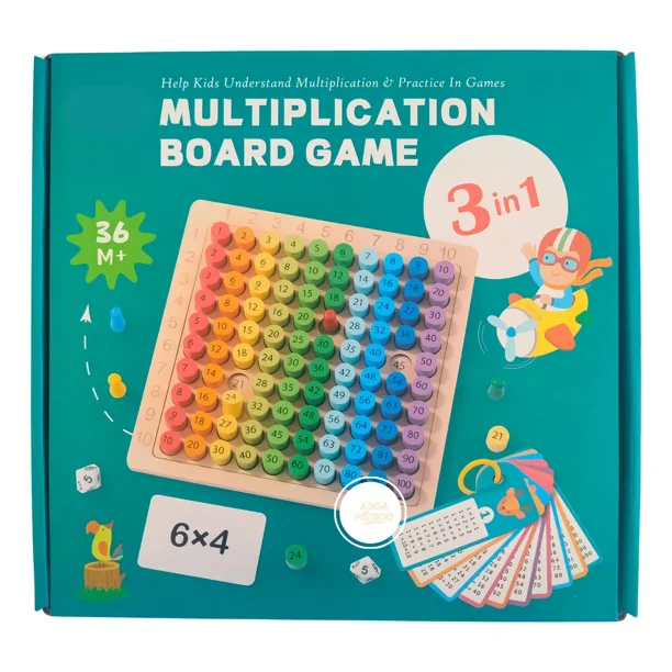 Tablero Arcoíris De Multiplicación Del 1 Al 12 – Juego De 169 Fichas De Ecuaciones Con Bolsa De Almacenamiento, Ideal Para Niños De 7 A 9 Años