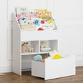 thumbnail image 5 of UTEX Kids Bookshelf Toy Organizer with Rolling Toy Box, White, 23.62” W x 11.8” D x 35.43” H, 5 of 7