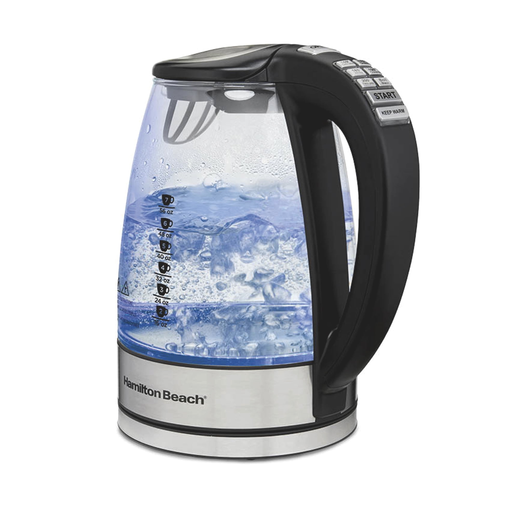 Hamilton Beach Temperature-Control Electric Kettle, 1500W 1.7L, 6 Presets with Auto Shutoff, Glass