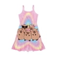 thumbnail image 6 of Uourmeti Girls Capybara Dress Floral Sleeveless Beach Sundress for Summer Kids Cartoon Clothes Midi Tiered Swing Dresses,3-14T, 6 of 7