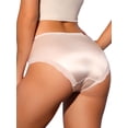 thumbnail image 3 of Unique Bargains Women's Satin Mid-Rised Comfortable Brief Lace Trim Breathable Bikini Underwears Light Pink M, 3 of 4