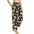 thumbnail image 2 of Uemuo Flower Fox Pattern Women's Wide Leg Palazzo Lounge Pants with Pockets Light Weight Loose Comfy Casual Pajama Pants-XX-Large, 2 of 9