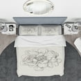 thumbnail image 3 of Designart 'Pen and Ink Florals IV' Geometric Duvet Cover Set, 3 of 4