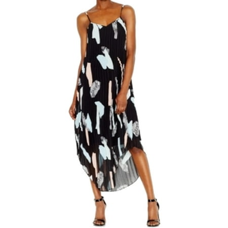 Pleated Shift Dress - Bar III NEW Black Blue Womens Size XS Pleated Printed Shift Dress