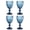 Blue, variant on POYOGA Set of 4 Glass Goblets for Weddings and Banquets Elegant Juice Drinking Cups