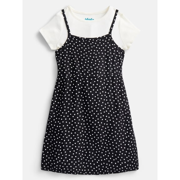 Wonder Nation Girls' Cami Dress and Tee Set, 2-Piece, Sizes 4-18