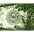 thumbnail image 2 of Pug Puppy Fawn Head Tilt Christmas Wreath Ceramic Ornament 2.8 in x 2.8 in, 2 of 3