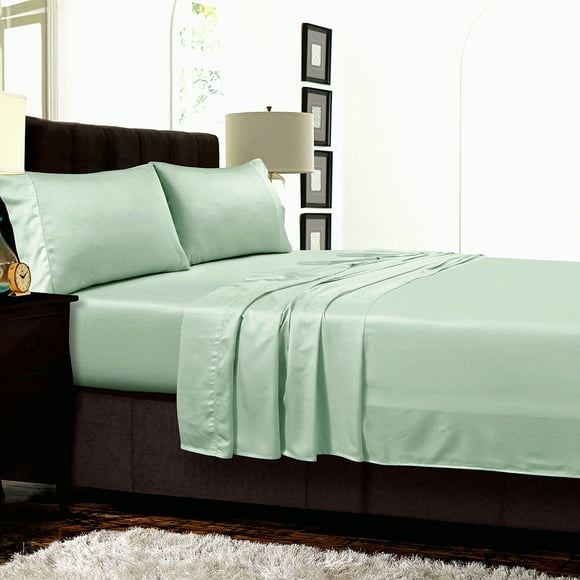 Sage Green TencelLux 300 Thread Count Deep Pocket Sheet Set - Soft, Breathable, Eco-Friendly Bedding for a Luxurious Night's Sleep!